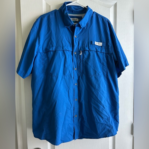 Magellan Outdoors Men's Laguna Madre Solid Short Sleeve Fishing Shirt Size L - Picture 3 of 6